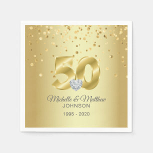 Personalised 50th Golden Wedding Anniversary Napkin