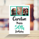 Personalised 50th happy birthday photo collage card<br><div class="desc">Put a smile on a face with this personalised 50th birthday photo collage card. - Simply click to personalise this design 🔥 My promises - This design is unique and is designed with you in mind 🙏 Thank you for supporting my small business - If you would like a bespoke...</div>