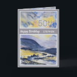 Personalised 50th Mountain Scenic Birthday Card<br><div class="desc">Mountain scene 50th Birthday Greetings Card. Fully customisable Name and Age.  Everyone loves this personal touch!</div>