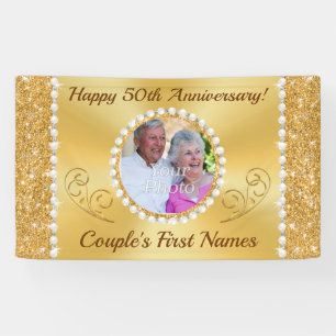 Personalised, 50th Wedding Anniversary Banners