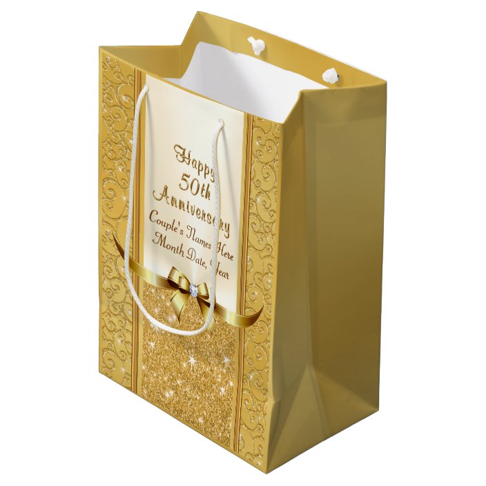 Personalised 50th Wedding Anniversary Gift Bags Zazzle.co.uk