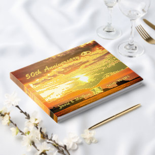 Personalised 50th Wedding Anniversary Gold Foil  Guest Book