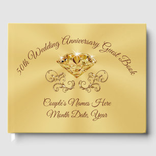 Personalised 50th Wedding Anniversary Guest Book