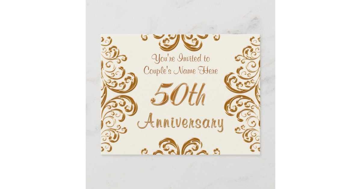  Personalised  50th  Wedding  Anniversary  Invitations  Zazzle 