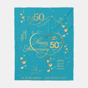Personalised 50th Wedding Anniversary Milestone  F Fleece Blanket
