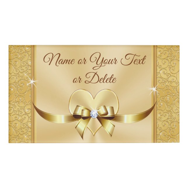 Personalised 50th Wedding Anniversary Name Tags (Front)