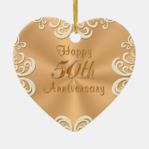 Personalised 50th Wedding Anniversary Ornament