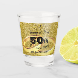 Personalised 50th Wedding Anniversary Shot Glass