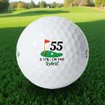 Personalised 55th Birthday Gift for Golfer Golf Balls<br><div class="desc">Celebrate a milestone with a personal touch! These custom golf balls make the perfect 55th birthday gift for any golf lover. Add a name, short message, or fun saying like "And Still on Par" to create a unique keepsake that’s as special as their big day. Great for dads, friends, or...</div>