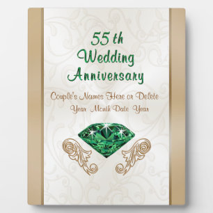 Personalised 55th Wedding Anniversary Gift Ideas Plaque