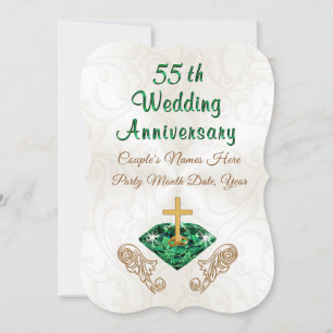 Personalised 55th Wedding Anniversary Invitations