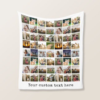 Personalised 56 Photo Collage Fleece Blanket