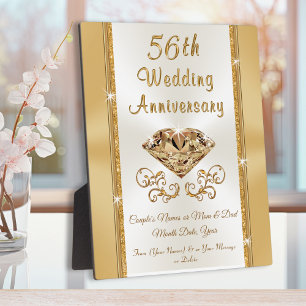 Personalised 56th Wedding Anniversary Gift Ideas Plaque