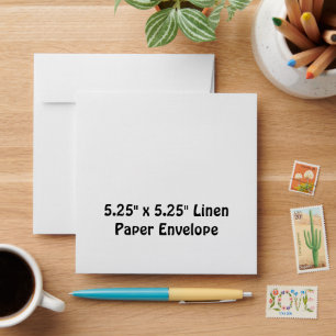 Personalised 5.25" x 5.25" Linen Paper Envelope
