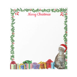 Personalised 5.5 x 6 Christmas Ginger Cat Notepad