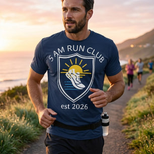 Personalised 5 AM Run Club   Custom Sunrise  T-Shirt