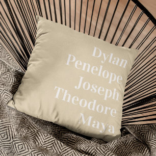 Personalised 5 Name Family Keepsake Cushion
