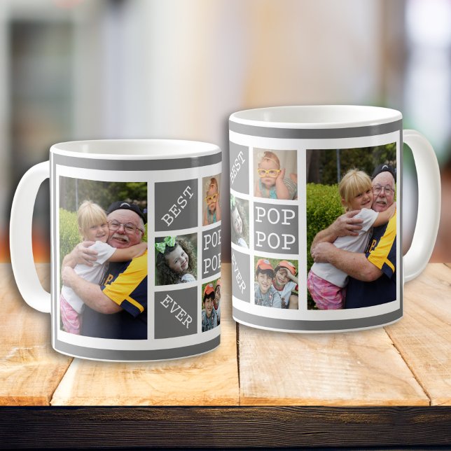 Personalised  5 Photo Collage Best Pop Pop Ever   Coffee Mug (Personalized 5 Photo Collage Best Pop Pop Ever Coffee Mug
)