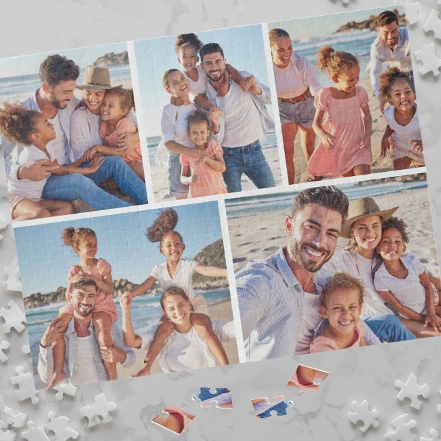 Personalised 5 Photo Collage Jigsaw Puzzle (Personalized 5 Photo Collage Jigsaw Puzzle)