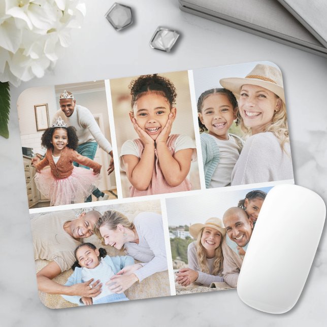 Personalised 5 Photo Collage Mouse Mat (Personalized 5 Photo Collage Mouse Pad )