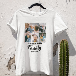 Personalised 5 Photo Family T-Shirt