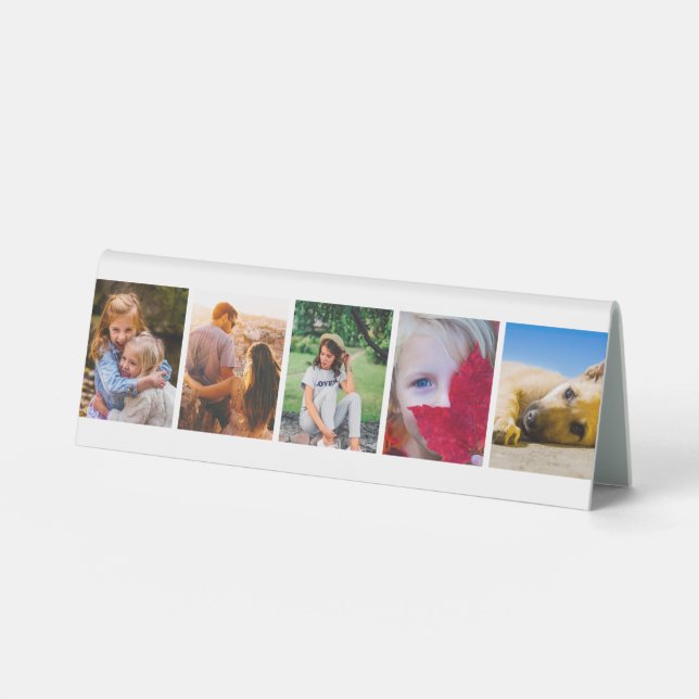 Personalised 5 Photo Memories Desk Sign (Front)