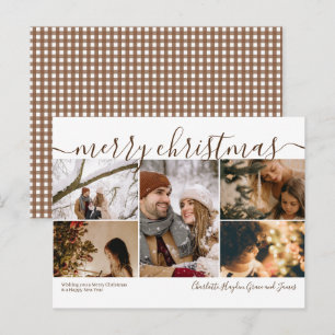 Personalised 5 Photo Merry Christmas Holiday Card