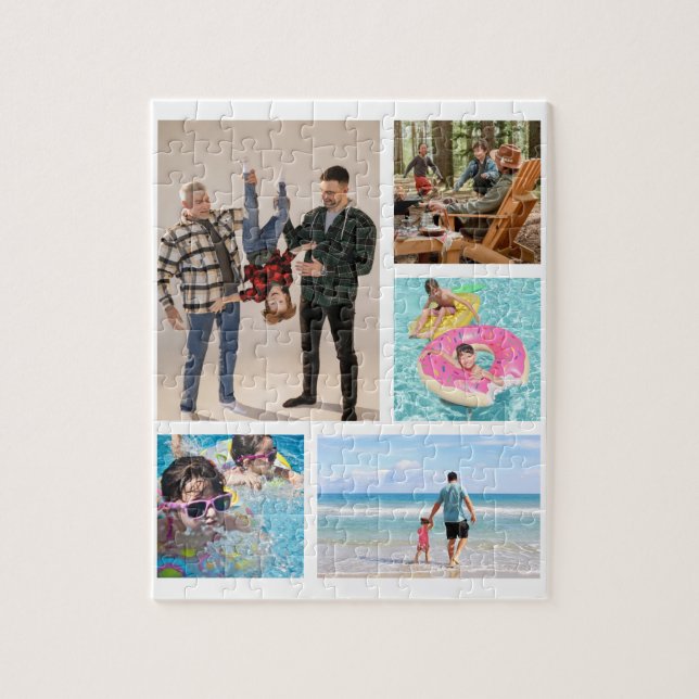 Personalised 5 Photos Gallery Collage  Jigsaw Puzzle (Vertical)