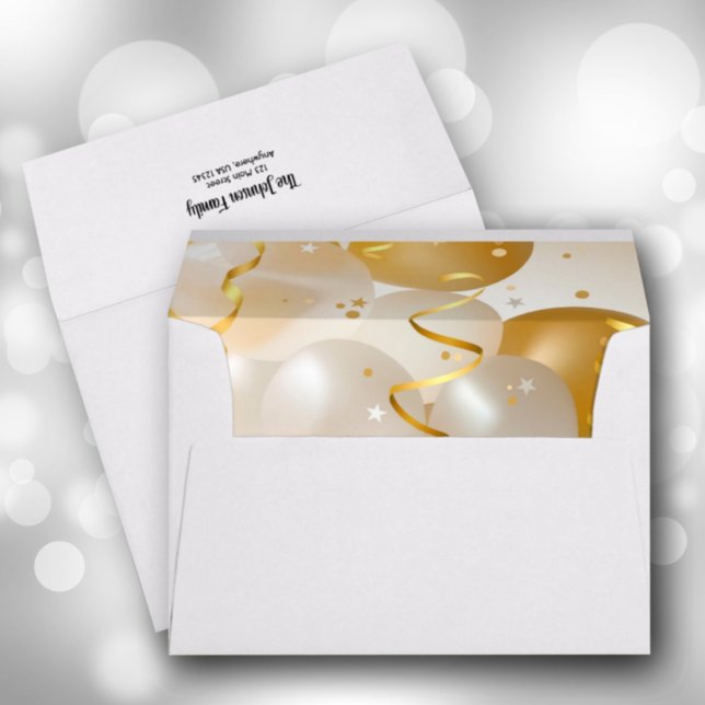 Personalised 5 x 7 Birthday Balloon envelopes (Creator Uploaded)