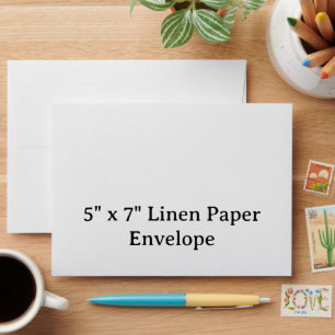 Personalised 5" x 7" Linen Paper  Envelope