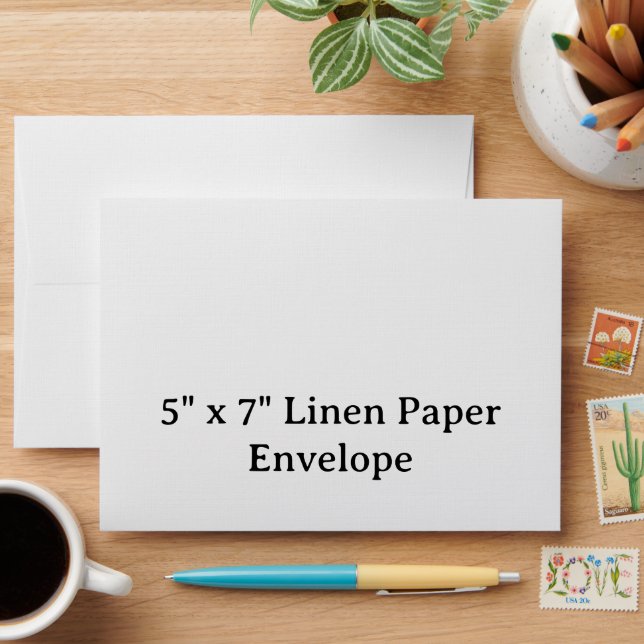 Personalised 5" x 7" Linen Paper  Envelope (Desk)