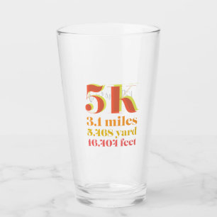Personalised 5K Race Running Bold Text Glass