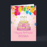 Personalised! 5th Birthday Custom Card<br><div class="desc">5th birthday card with personalisation</div>