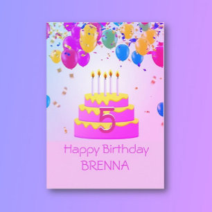 Personalised! 5th Birthday Custom Card