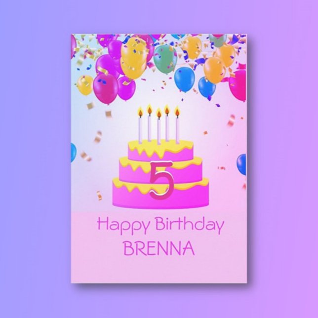 Personalised! 5th Birthday Custom Card (Creator Uploaded)