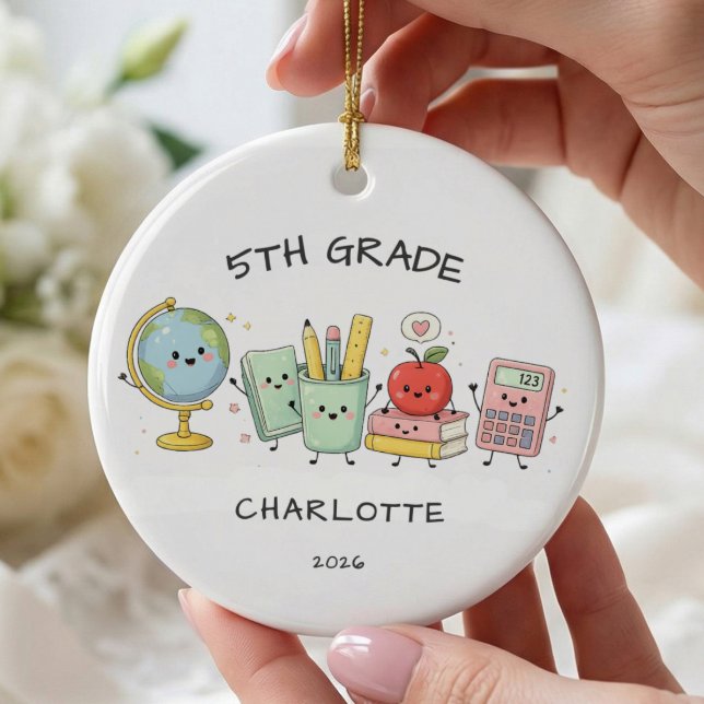 Personalised 5TH Grade Girl Ceramic Tree Decoration (Creator Uploaded)