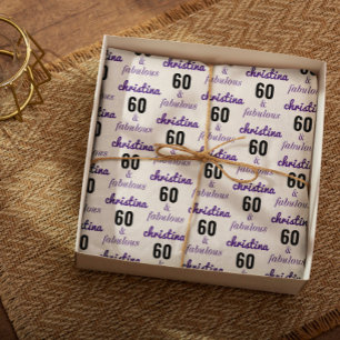 Personalised 60 and Fabulous 60th Birthday Gift  W Wrapping Paper Sheet