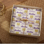 Personalised 60 and Fabulous 60th Birthday Gift  Wrapping Paper Sheet<br><div class="desc">Celebrate turning 60 in style with this fun gold and violet 60th birthday design which gives you the option to personalise. What a fun way to celebrate a sixtieth birthday party. You can change not only the name but the colour of the number (and the number itself) and the adjective....</div>