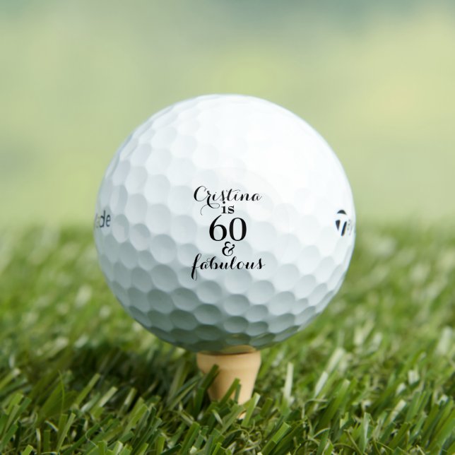 Personalised 60 & Fabulous Taylor Made Golf Balls (Insitu Tee)