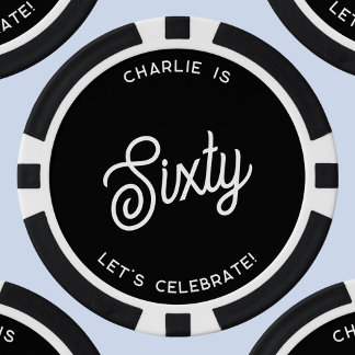 Personalised 60 Sixty Sixtieth Birthday Poker Chips