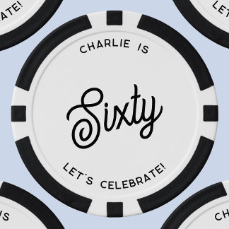Personalised 60 Sixty Sixtieth Birthday Poker Chips