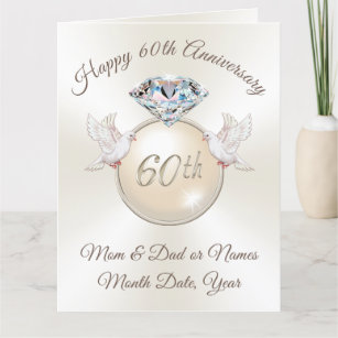 Personalised 60th Anniversary Card for Parents