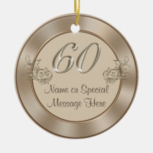Personalised 60th Anniversary or Birthday Ornament