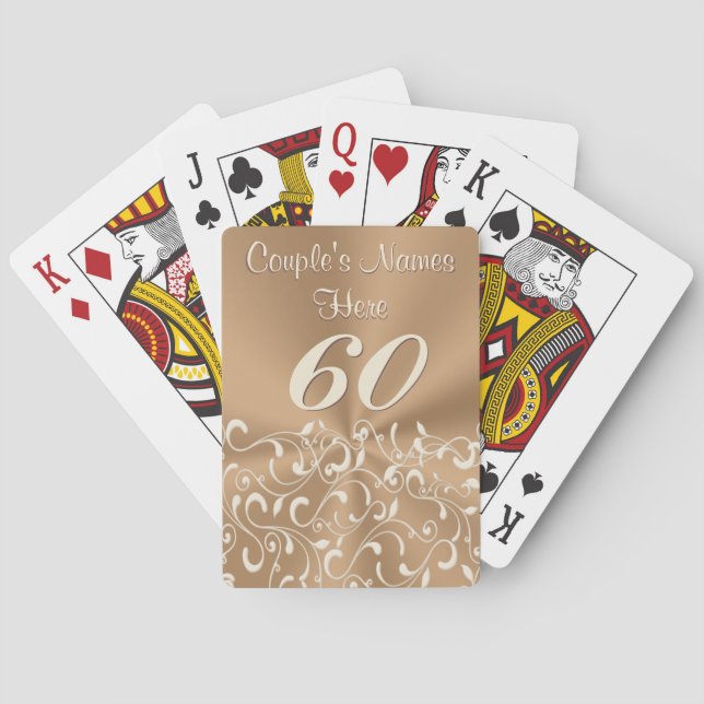 Personalised 60th Anniversary Presents or Favours Playing Cards (Back)