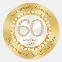 Personalised, 60th Anniversary Stickers,