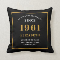 Personalised 60th Birthday 1961 Elegant Chic Black