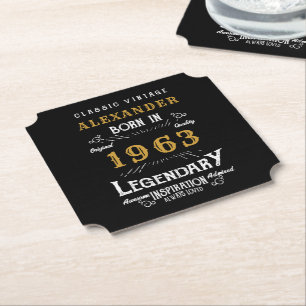 Personalised 60th Birthday 1963 Add Name Legendary Paper Coaster