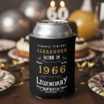 Personalised 60th Birthday 1966 Vintage Legendary Can Cooler<br><div class="desc">Celebrate a monumental 60th birthday with this Personalised Vintage Legendary Can Cooler! This unique keepsake is the perfect gift for someone special born in 1966, letting them know they are "Classic Vintage, " "Legendary, " "Awesome Inspiration, " and "Always Loved." The Perfect 60th Birthday Gift or Keepsake: Fully Customisable: Easily...</div>