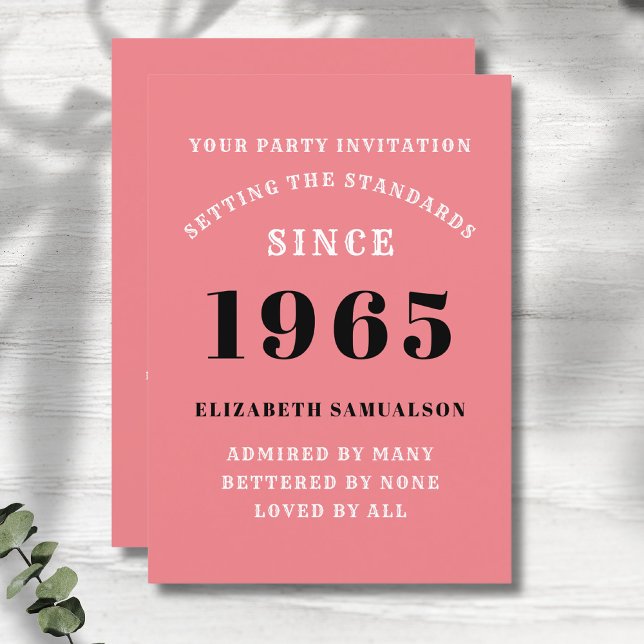 Personalised 60th Birthday Add Your Name Pink Invitation (60th birthday personalized pink party invitation)