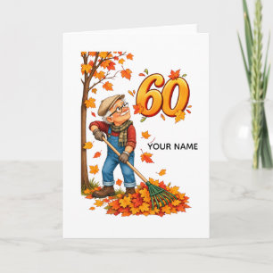 Personalised 60th Birthday Autumn Card